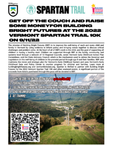 Flyer for Spartan Trail 10K race on Sept. 11, 2022 at Killington