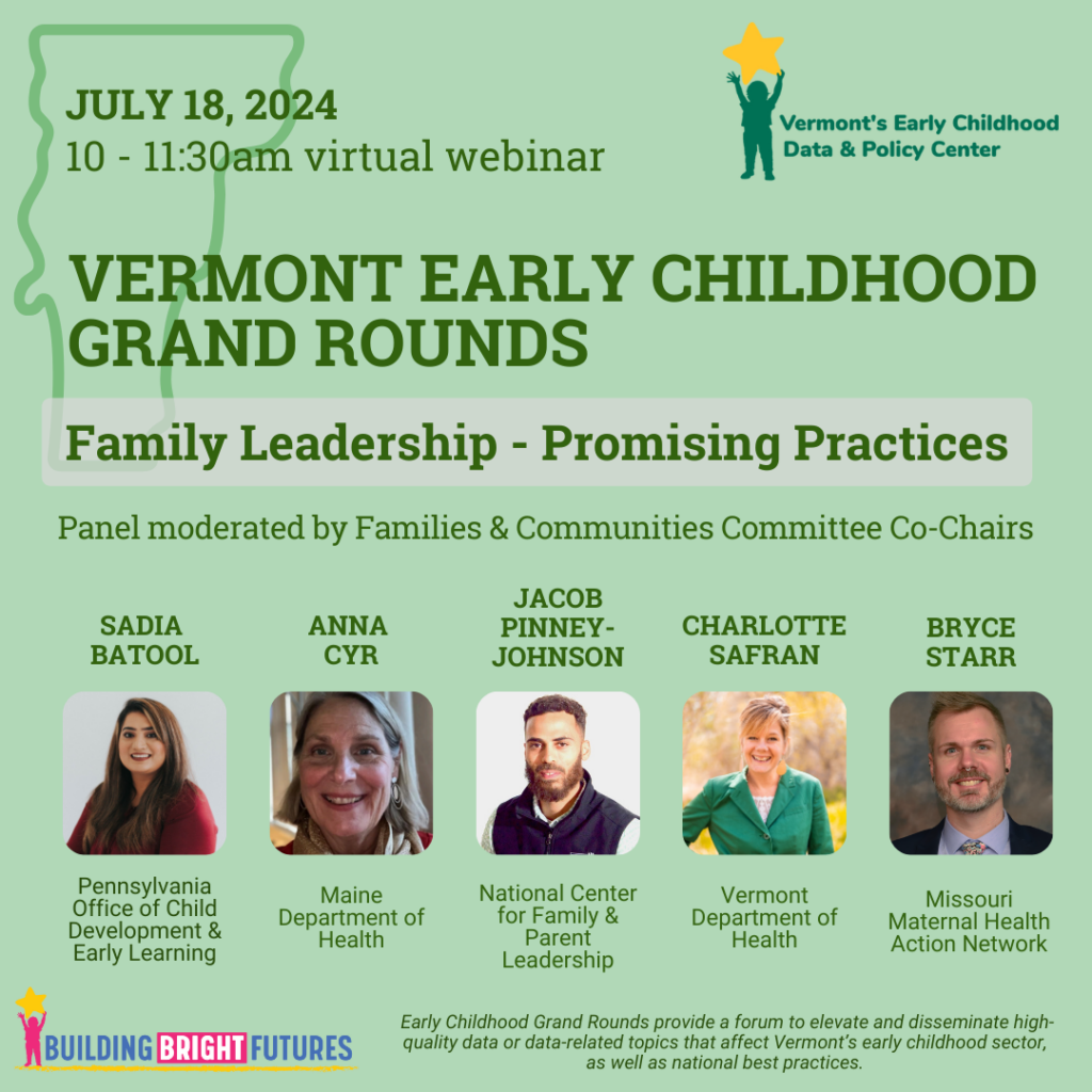 Flyer for Family Leadership Grand Rounds panel in July 2024