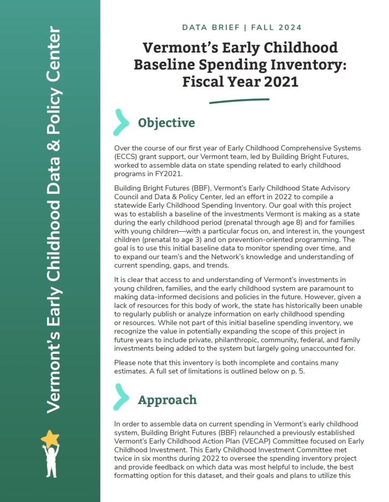 Cover of Early Childhood Spending Inventory FY21